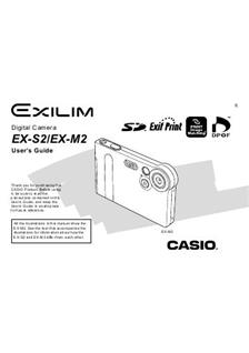 Casio Exilim EX S 2 manual. Camera Instructions.